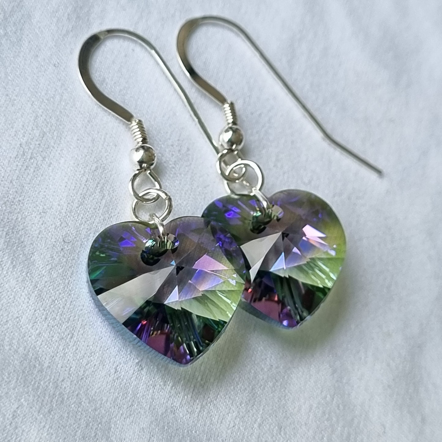 Paradise Shine Heart Earrings – Swarovski Crystal & Sterling Silver