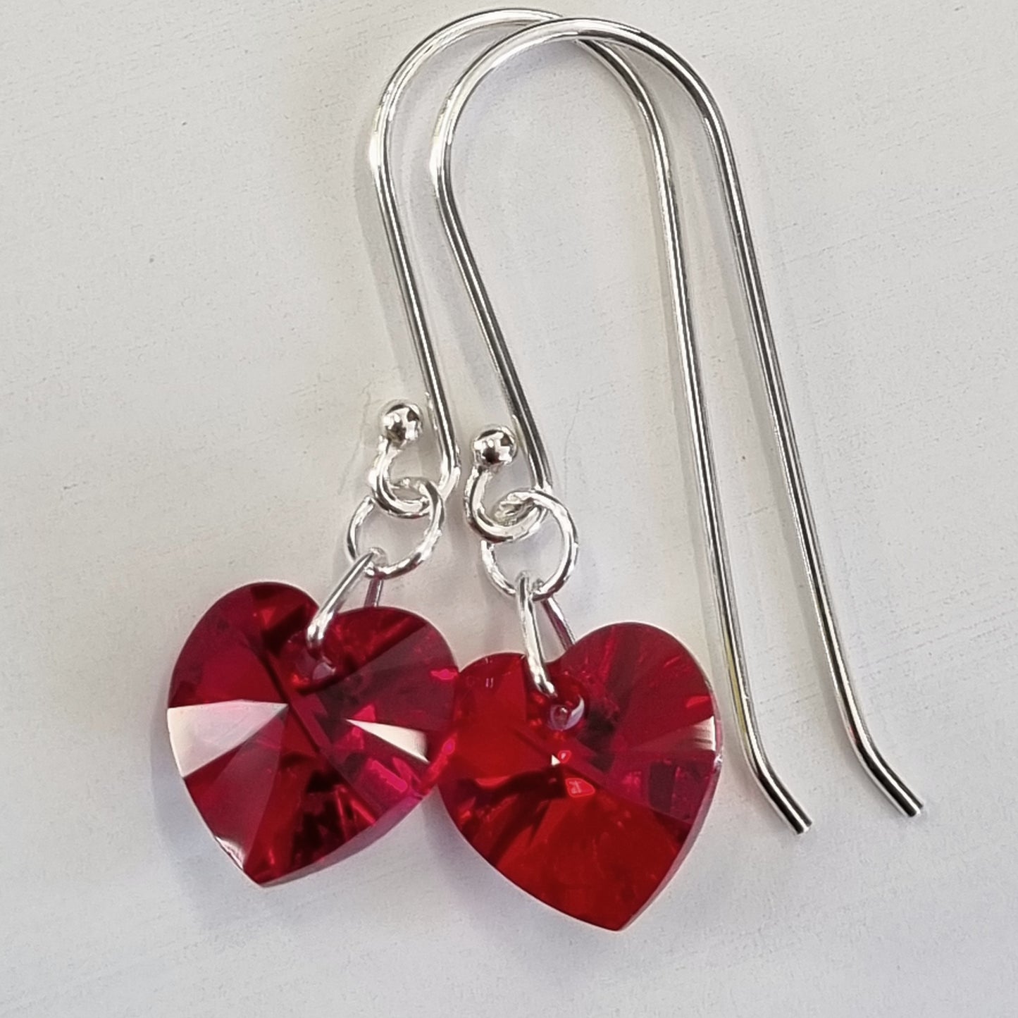 Siam AB Heart Earrings – Swarovski Crystal & Sterling Silver