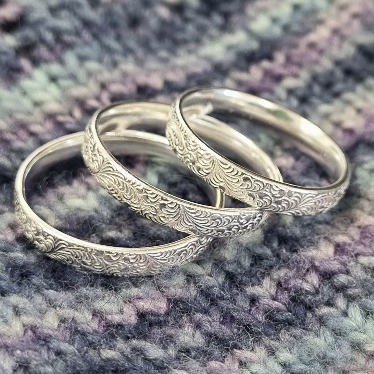 Silver Pattern Band — Studio Seconds