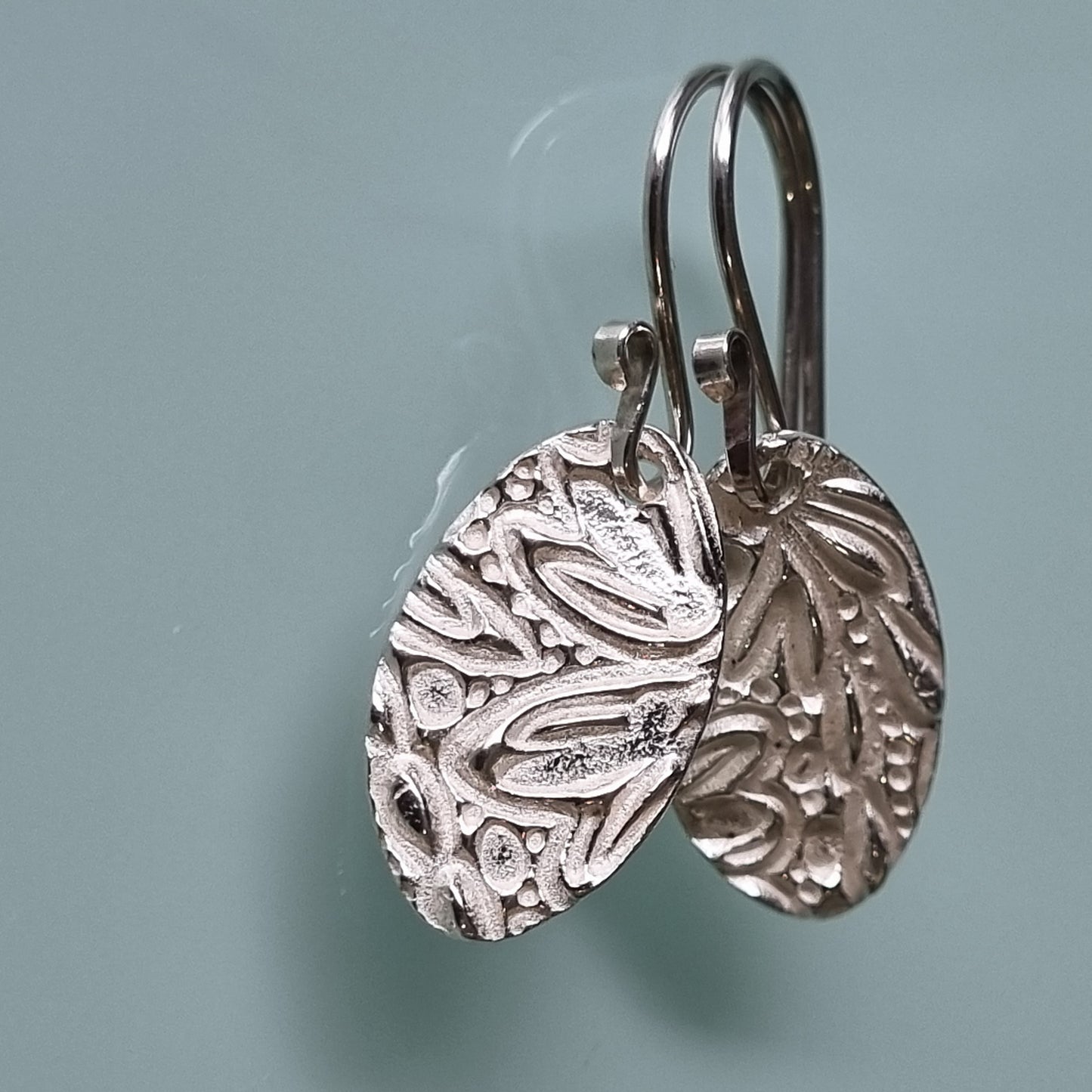 Bright Oval Earrings – Raised – Sterling Silver