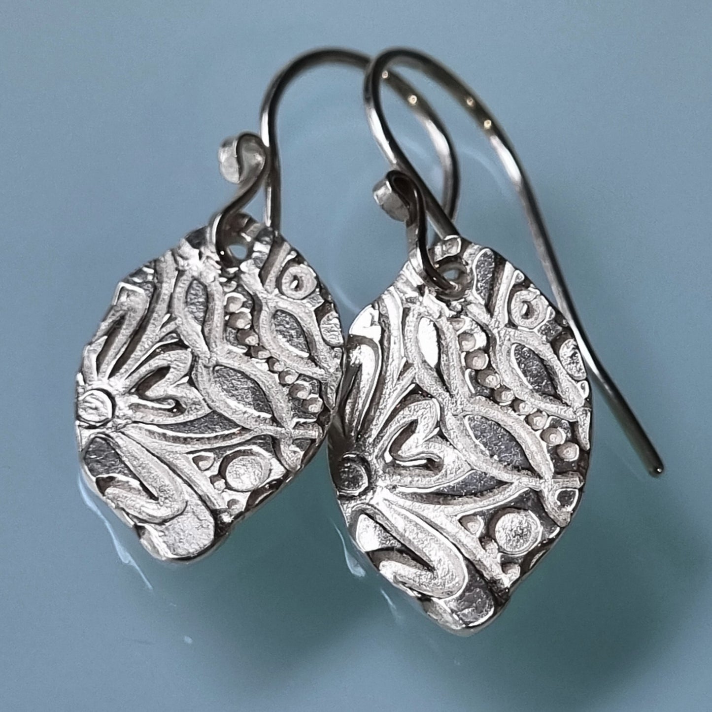 Bright Leaf Earrings – Flat – Sterling Silver