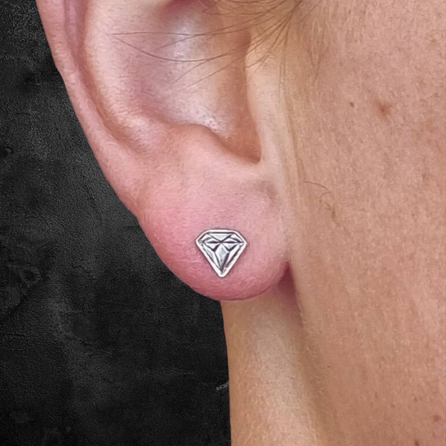 Diamond Essence – Sterling Silver Stud Earrings