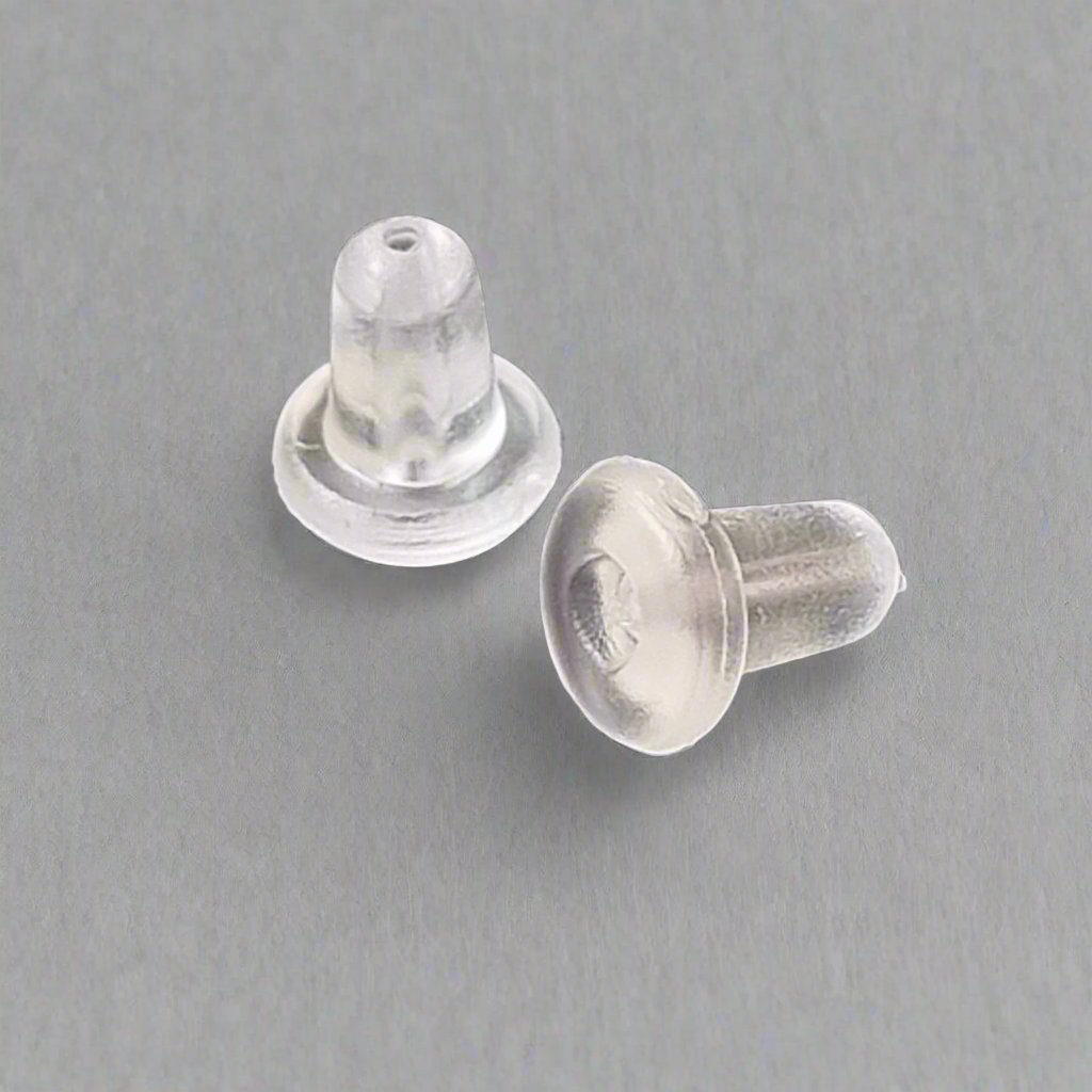 Clear Rubber Ear Nuts – 5 Pairs