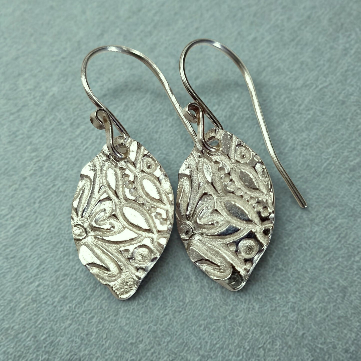Bright Leaf Earrings – Flat – Sterling Silver