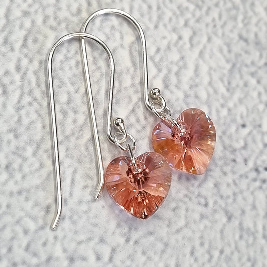 Coraline. Crystal Heart Earrings – Swarovski & Sterling Silver