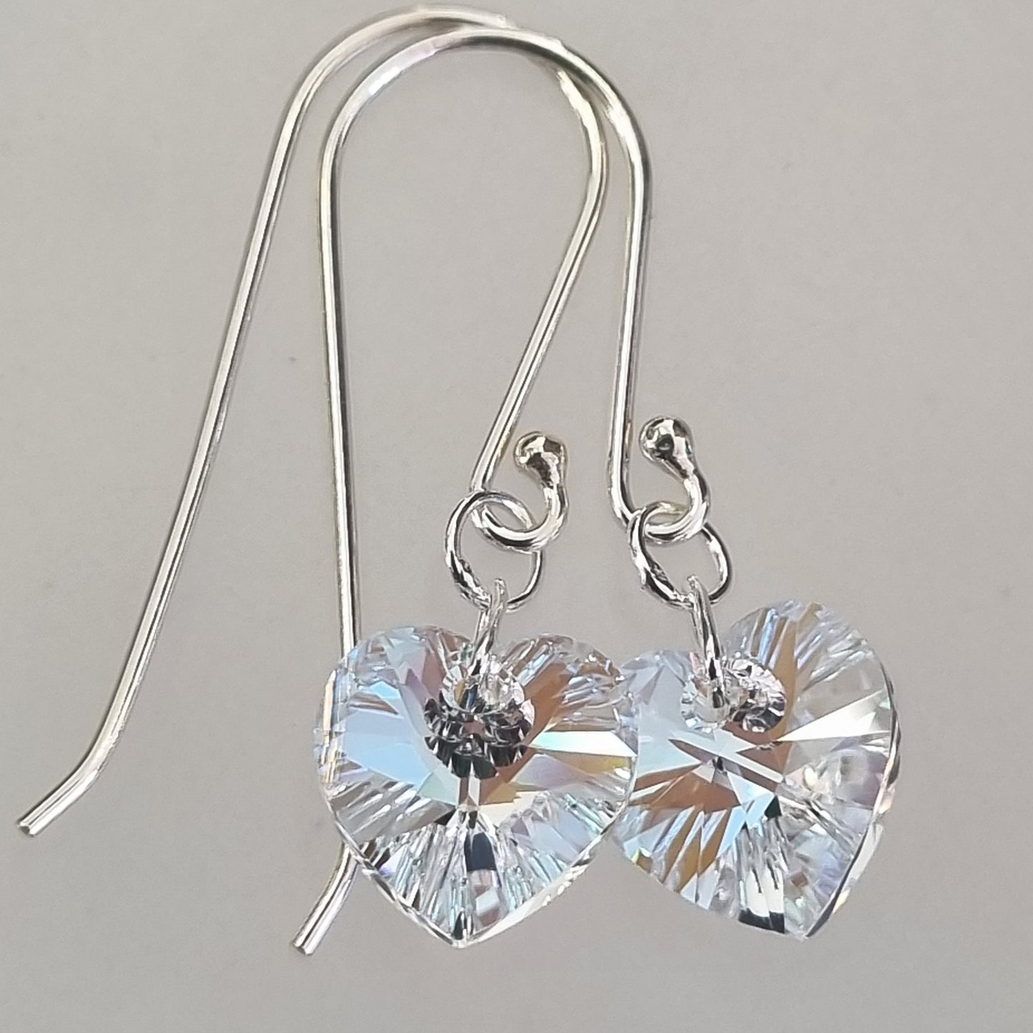 Crystal Shimmer Heart Earrings – Swarovski Crystal & Sterling Silver