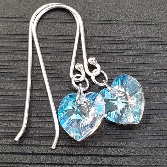 Crystal Shimmer Heart Earrings – Swarovski Crystal & Sterling Silver