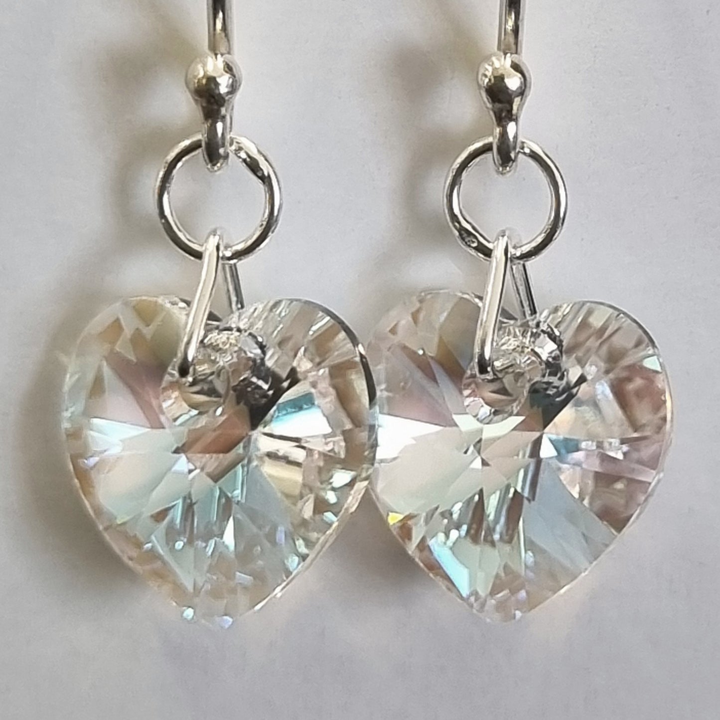 Crystal Shimmer Heart Earrings – Swarovski Crystal & Sterling Silver