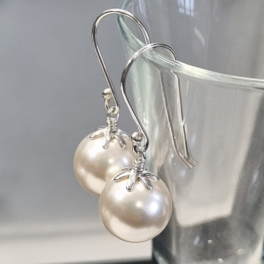 Ivory Bauble Earrings (12mm)