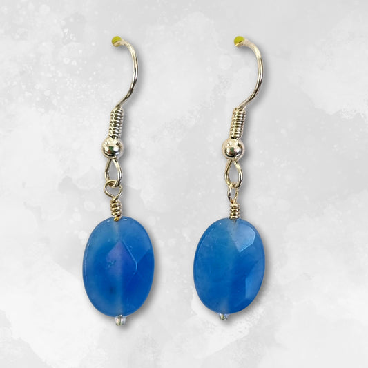 Earrings:  Faceted Blue