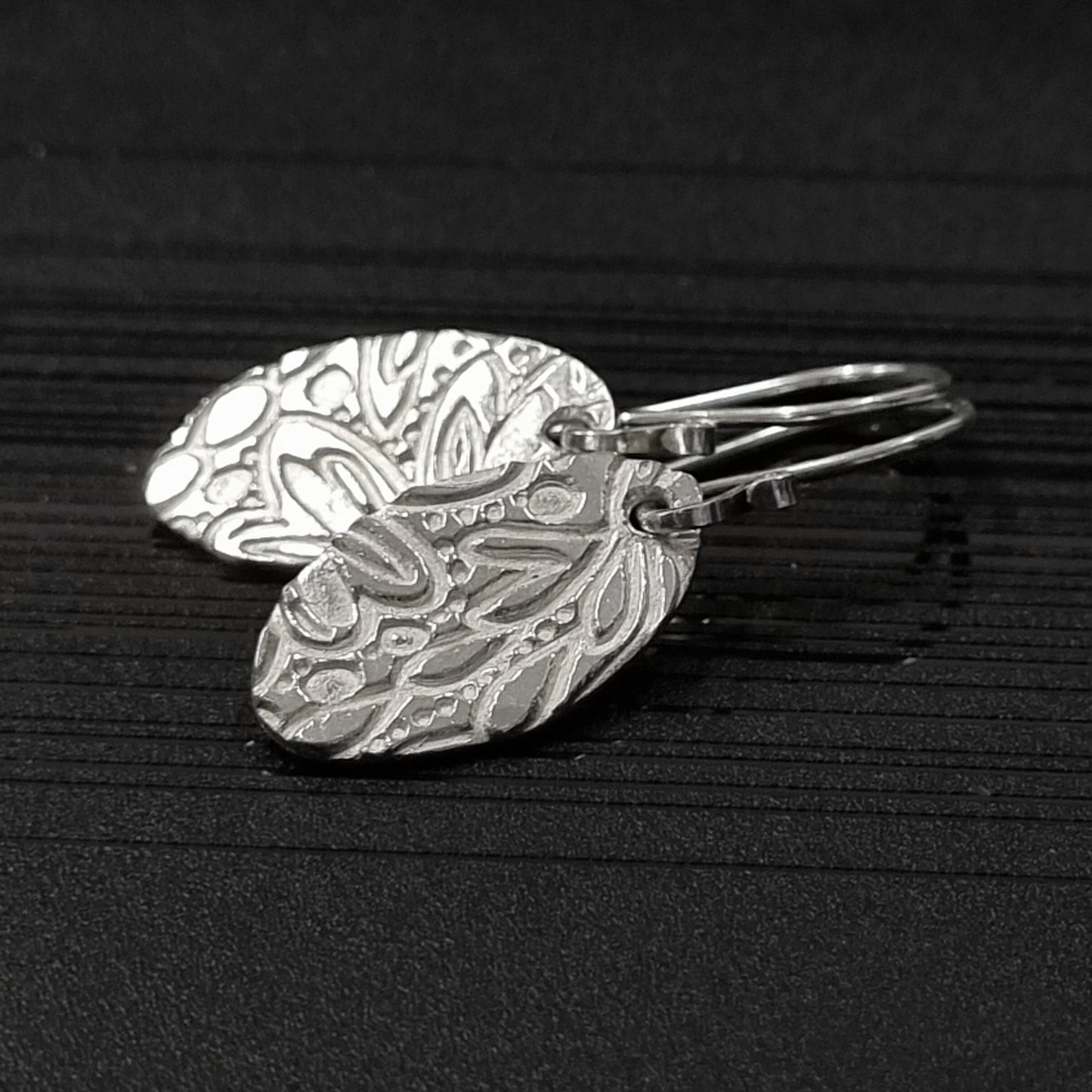 Oval Cast Silver Earrings