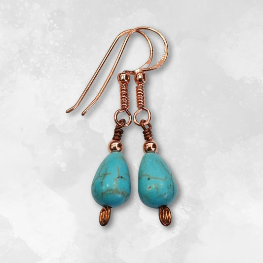 Copper and Magnesite Earrings