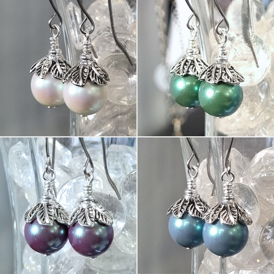 Pearlescent Czech Crystal Drop Earrings