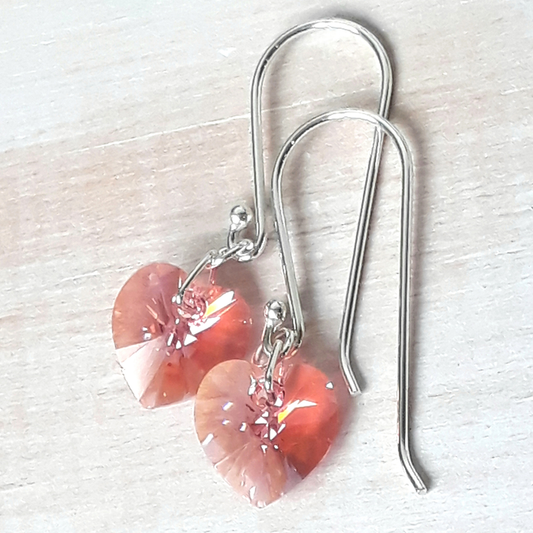 Coraline. Crystal Heart Earrings – Swarovski & Sterling Silver
