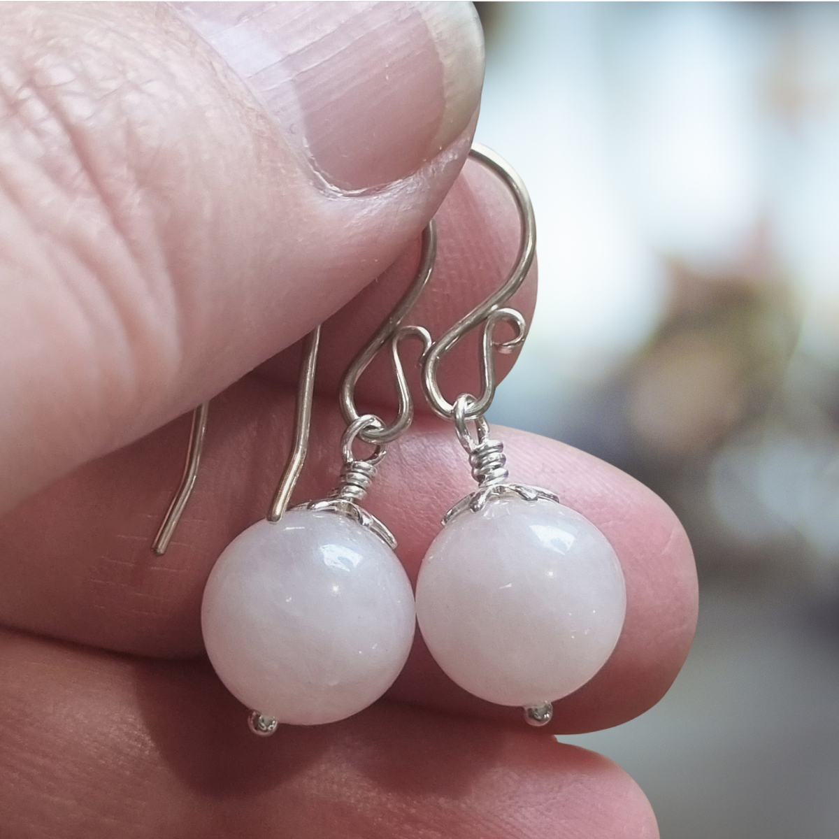 Rose Quartz Drop Earrings
